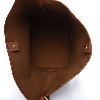 Celine Triomphe Canvas Calfskin Medium Bucket Bag Tan 5 of 11