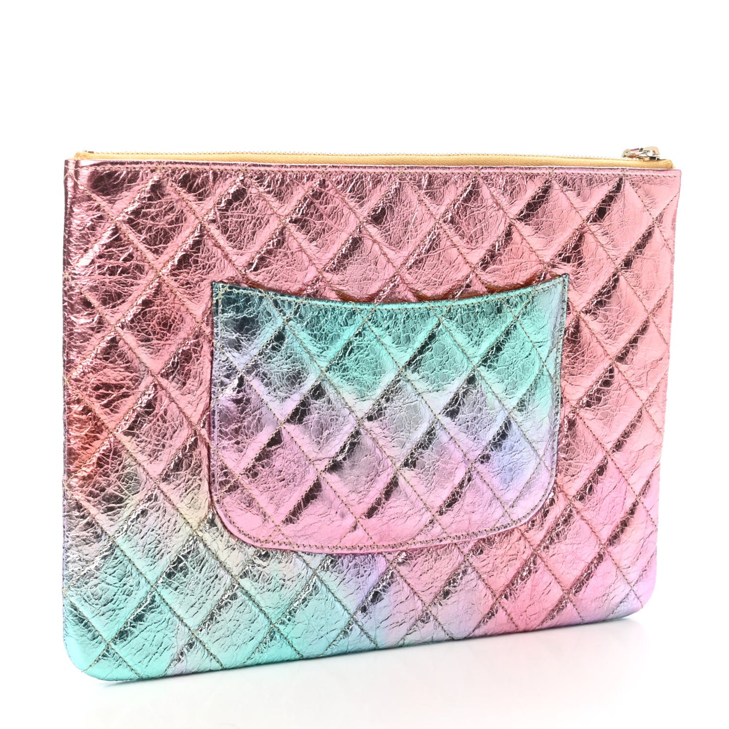 Metallic Goatskin Quilted Medium 2.55 Reissue Cosmetic Case Multicolor