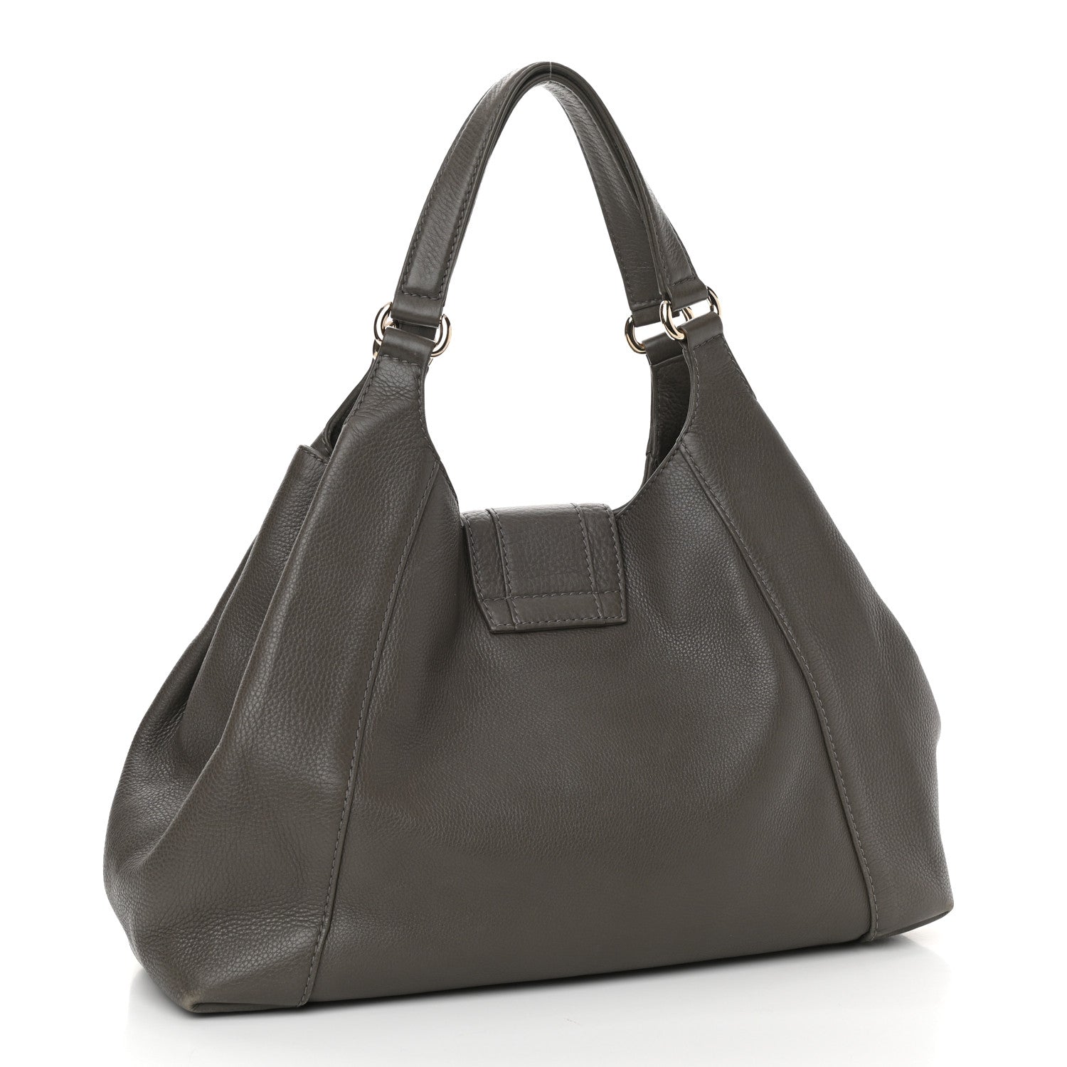 Gucci Pebbled Calfskin Medium Greenwich Shoulder Bag Grey 3 of 10