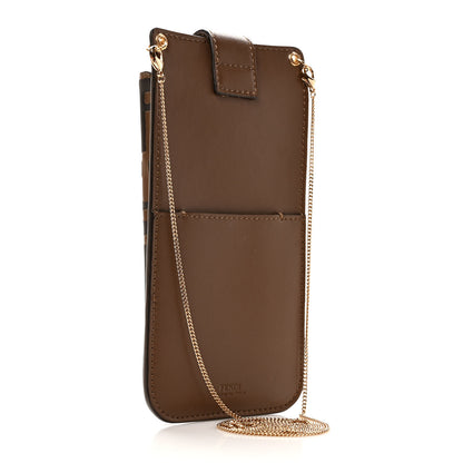 Fendi Vitello Soft F is Fendi Bi-Color FF 1974 Embossed Phone Pouch Maya Black 2 of 11