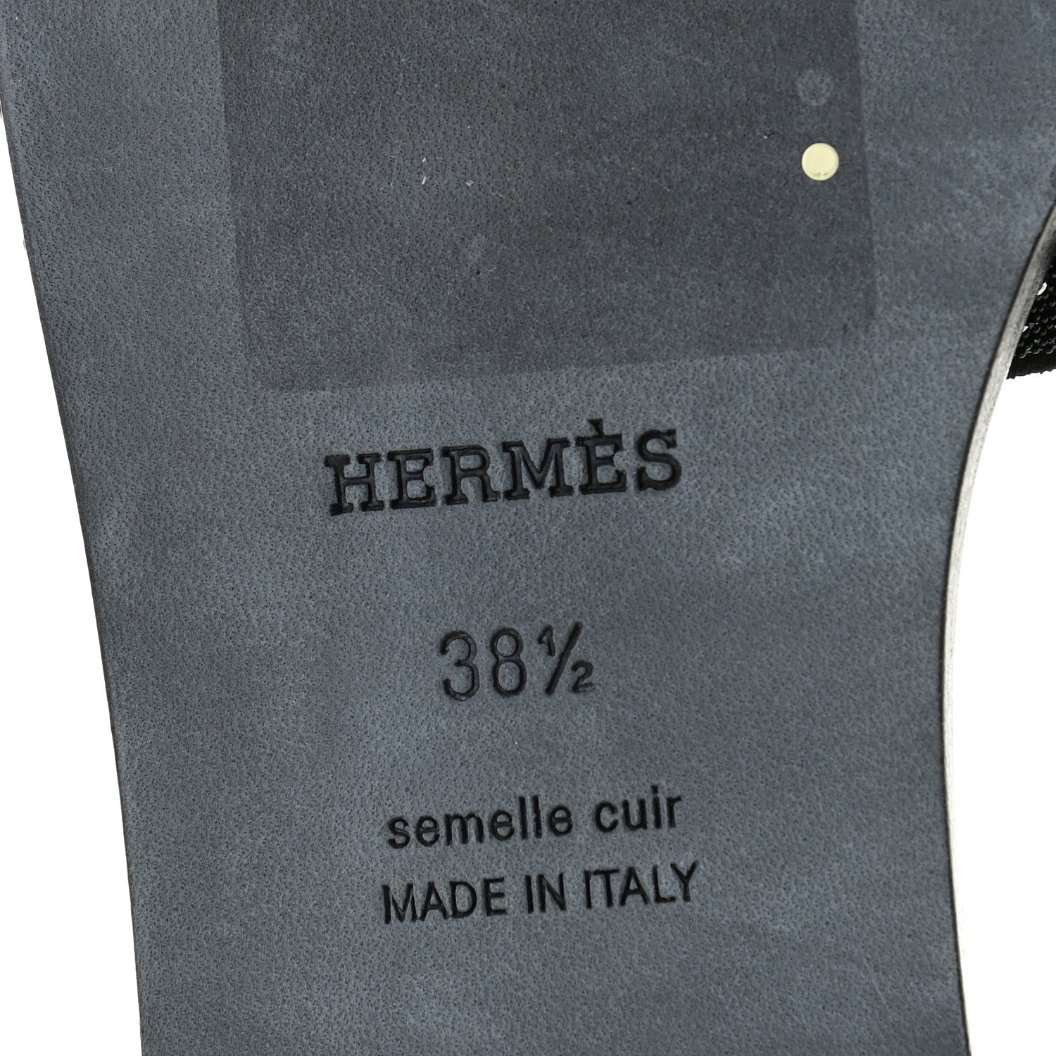 Hermes Goatskin Crystal Oran Sandals 38.5 Black 8 of 13