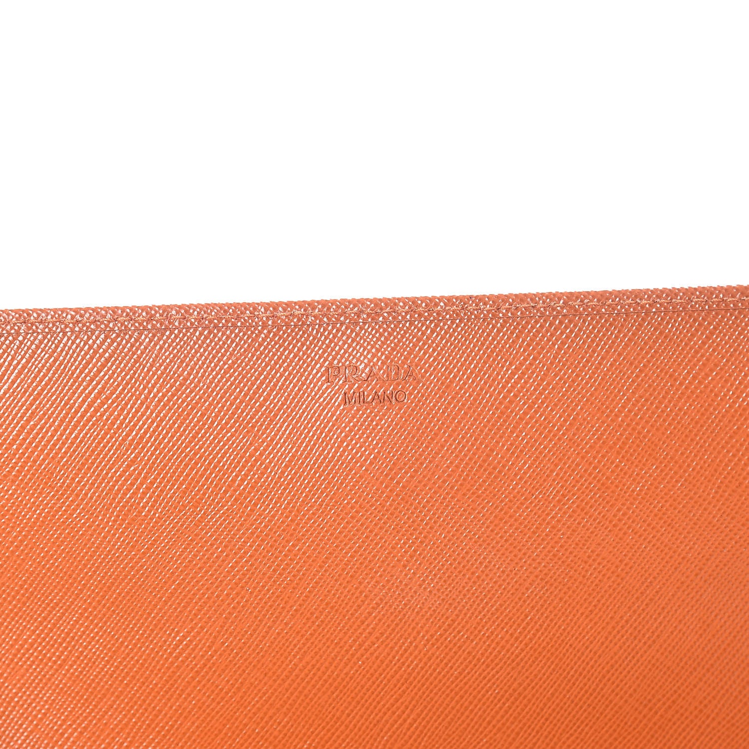 Prada Saffiano Metal Oro Chain Wallet Papaya 8 of 11