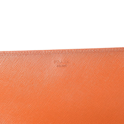 Prada Saffiano Metal Oro Chain Wallet Papaya 8 of 11