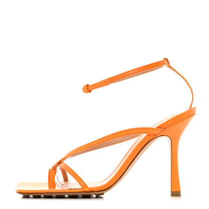 Bottega Veneta Lambskin Stretch Multi Strap 90mm Sandals 38 Tangerine 1 of 8