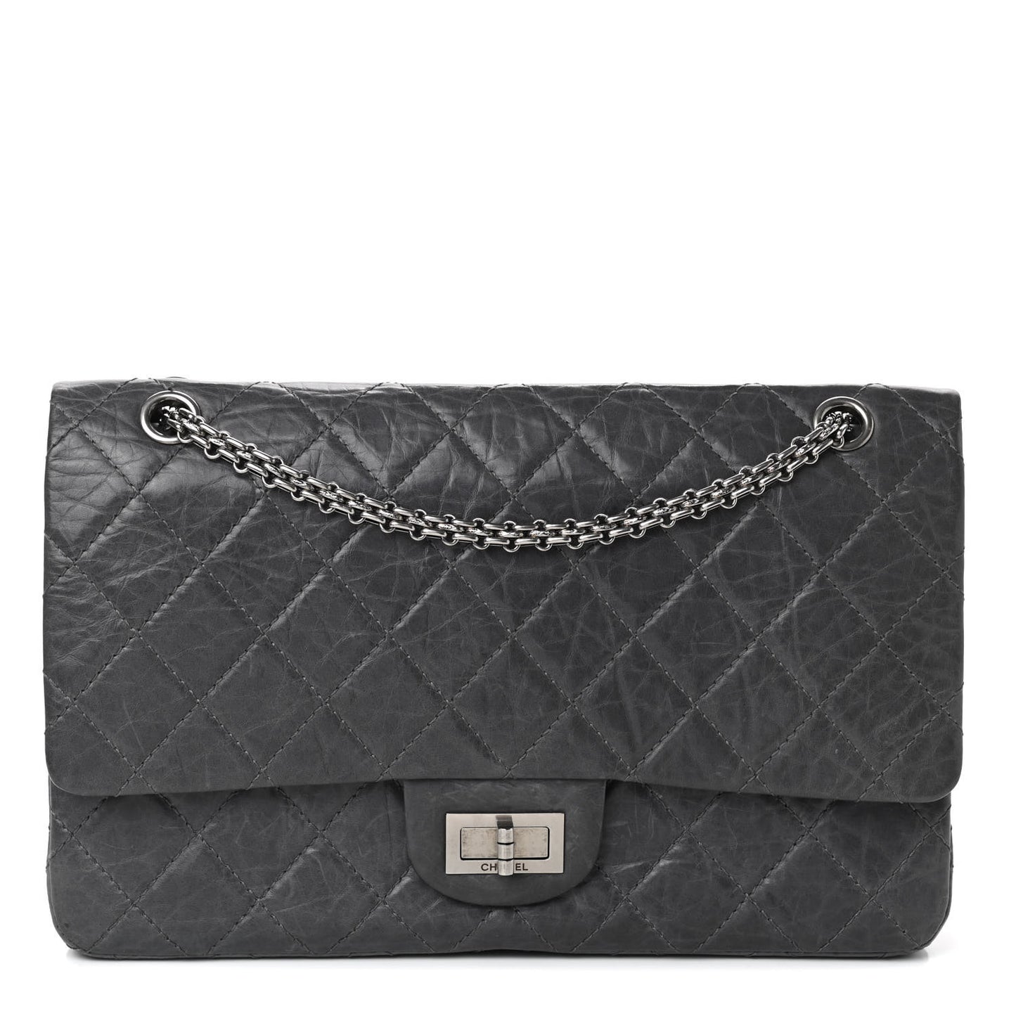 Aged Calfskin Quilted 50th Anniversary 2.55 Reissue 227 Flap Grey