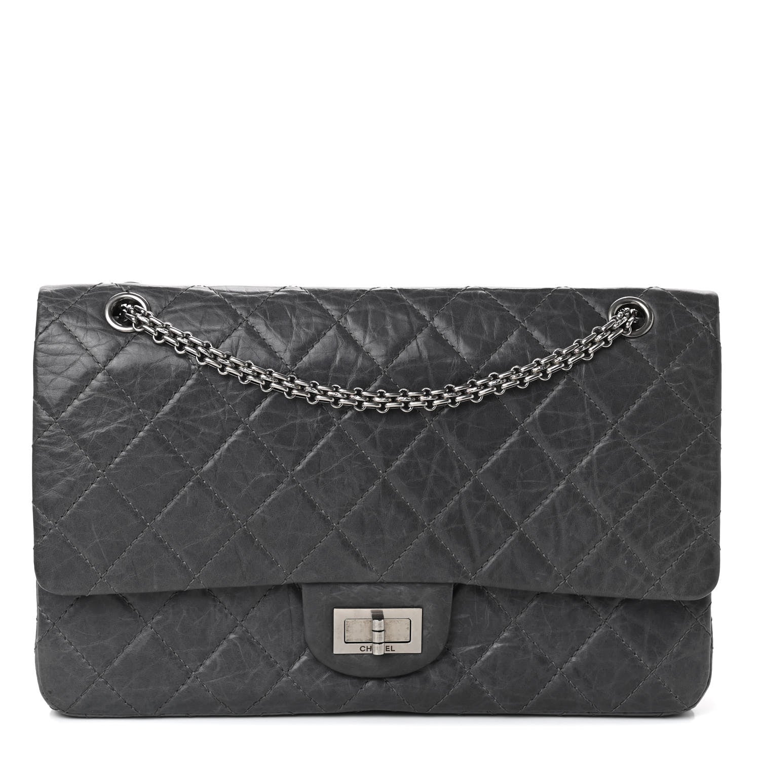 Chanel Aged Calfskin Quilted 50th Anniversary 2.55 Reissue 227 Flap Grey 1 of 10