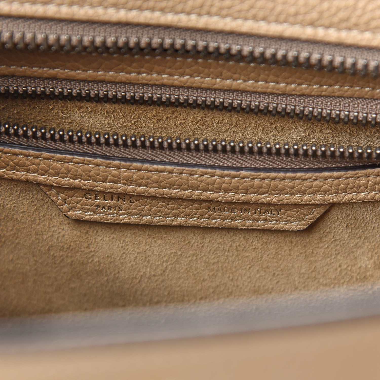 Celine Drummed Calfskin Micro Luggage Dune 6 of 13