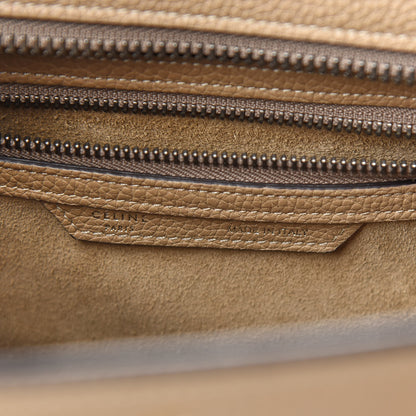 Celine Drummed Calfskin Micro Luggage Dune 6 of 13