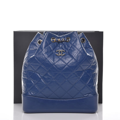 Chanel Aged Calfskin Quilted Gabrielle Backpack Dark Blue 8 of 8