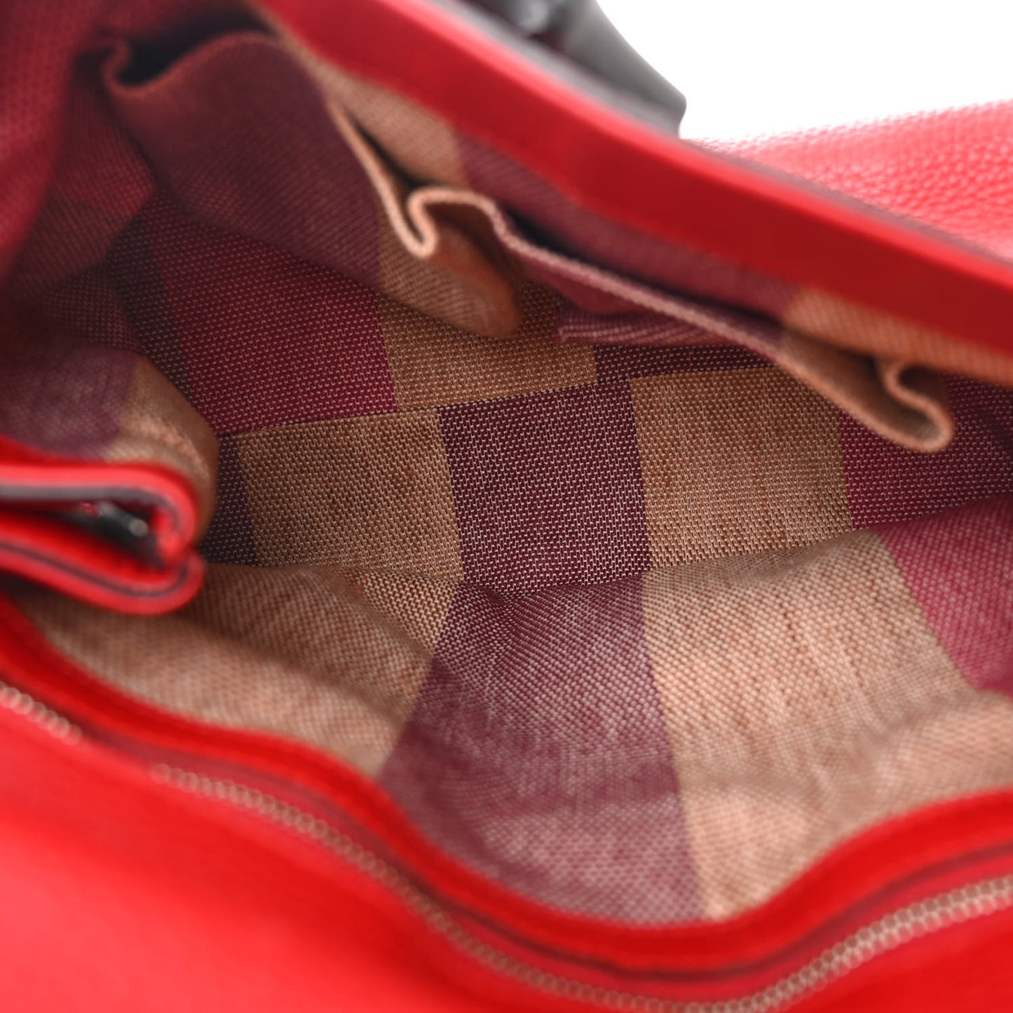 Cellarius Calfskin Small Bamboo Daily Top Handle Bag Hibiscus Red