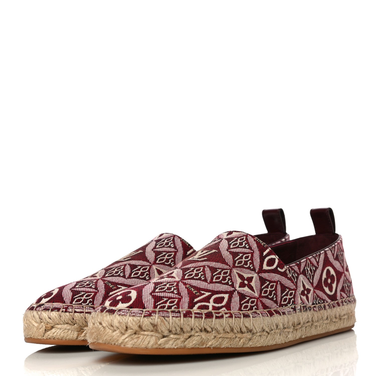 Louis Vuitton Jacquard Since 1854 Starboard Espadrille Flats 37 Bordeaux 3 of 14
