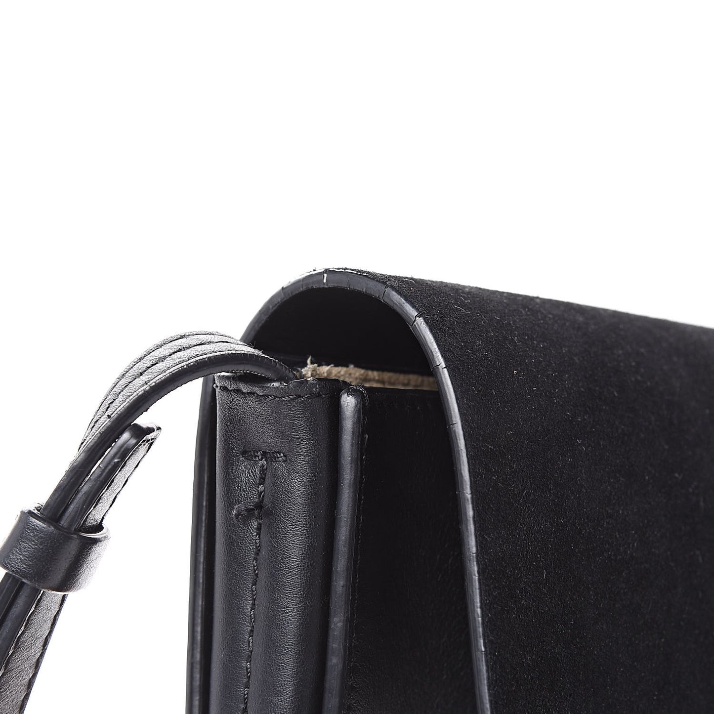 Suede Calfskin Small Faye Shoulder Bag Black