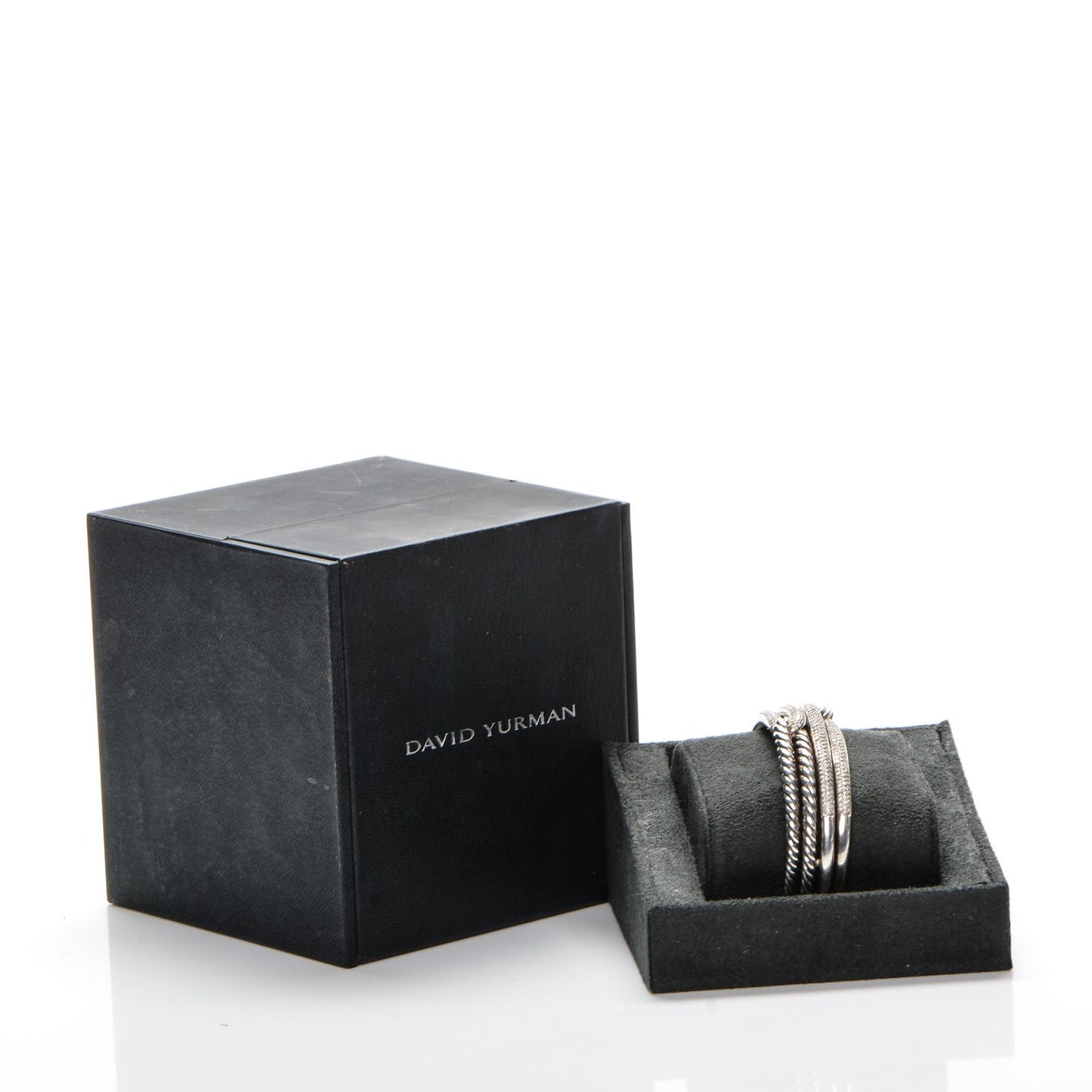 Sterling Silver Diamond Double Loop Labyrinth Bracelet