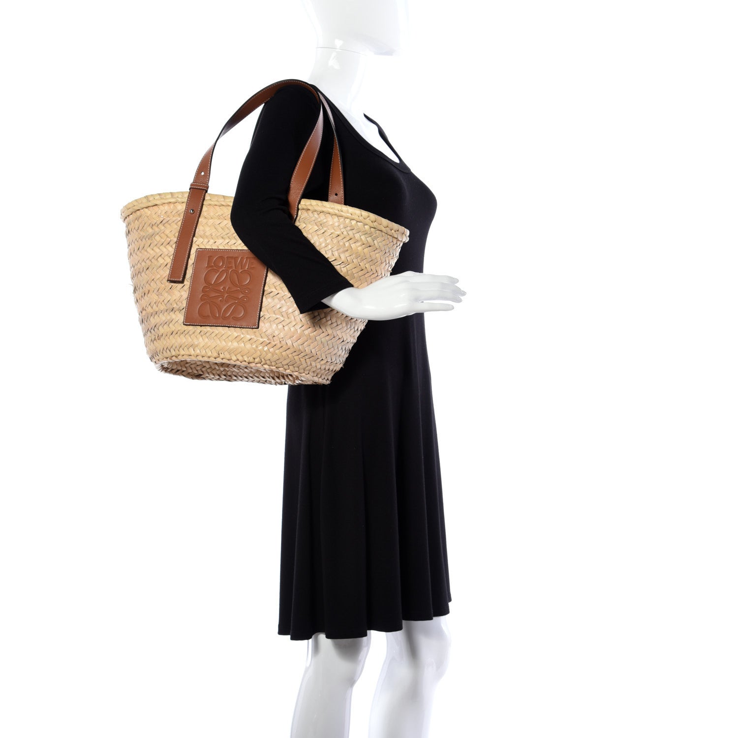 Loewe Raffia Basket Tote Bag Natural Tan 2 of 8