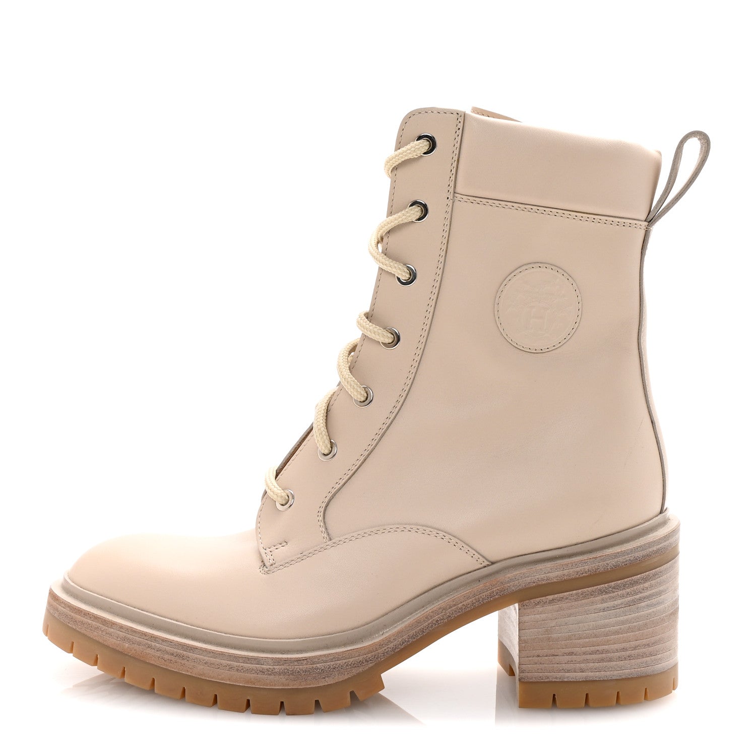 Hermes Calfskin Bridge Ankle Boots 38 Beige Grege 38 Beige Grege 1 of 9