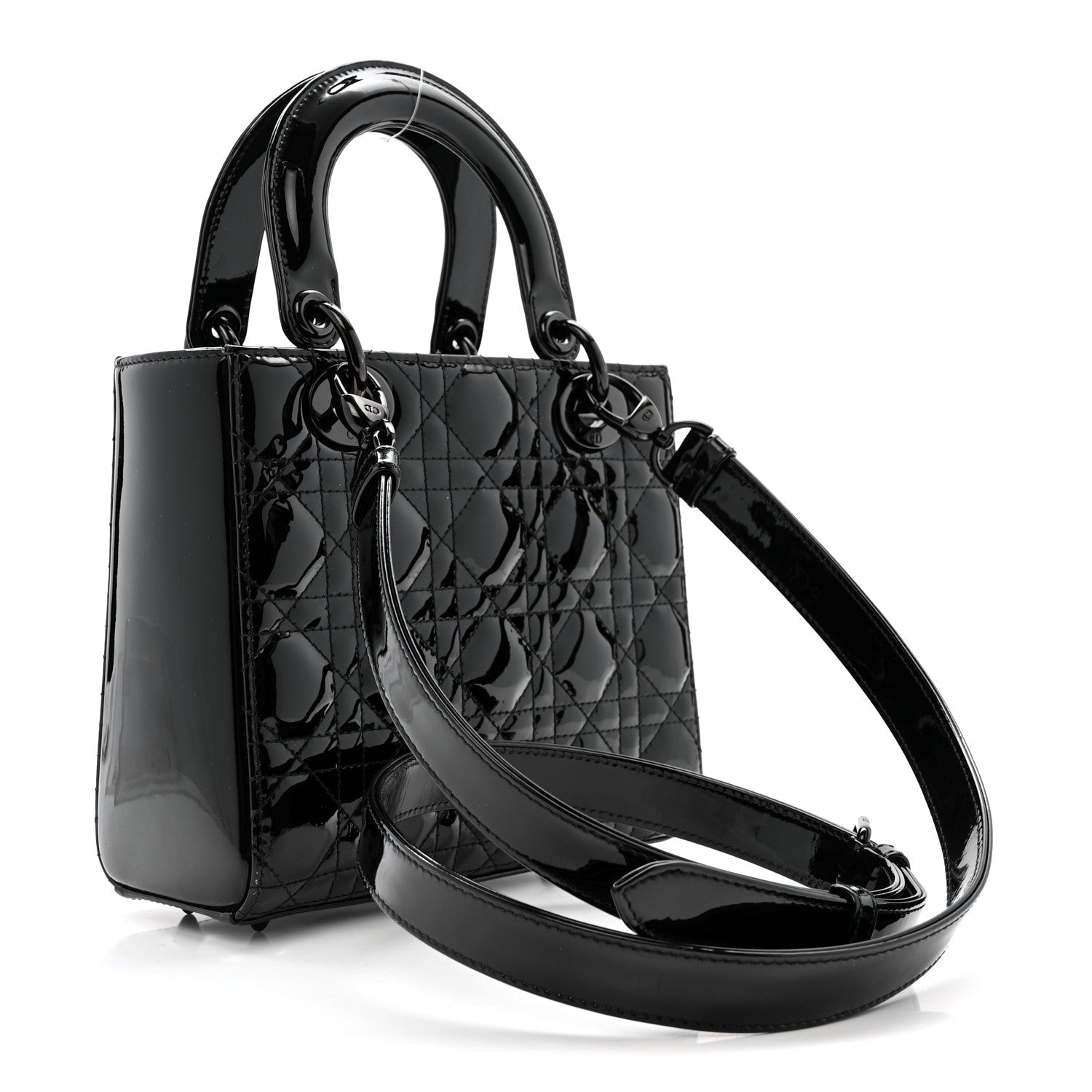 Christian Dior Ultraglossy Patent Cannage Small Lady Dior Black 3 of 11