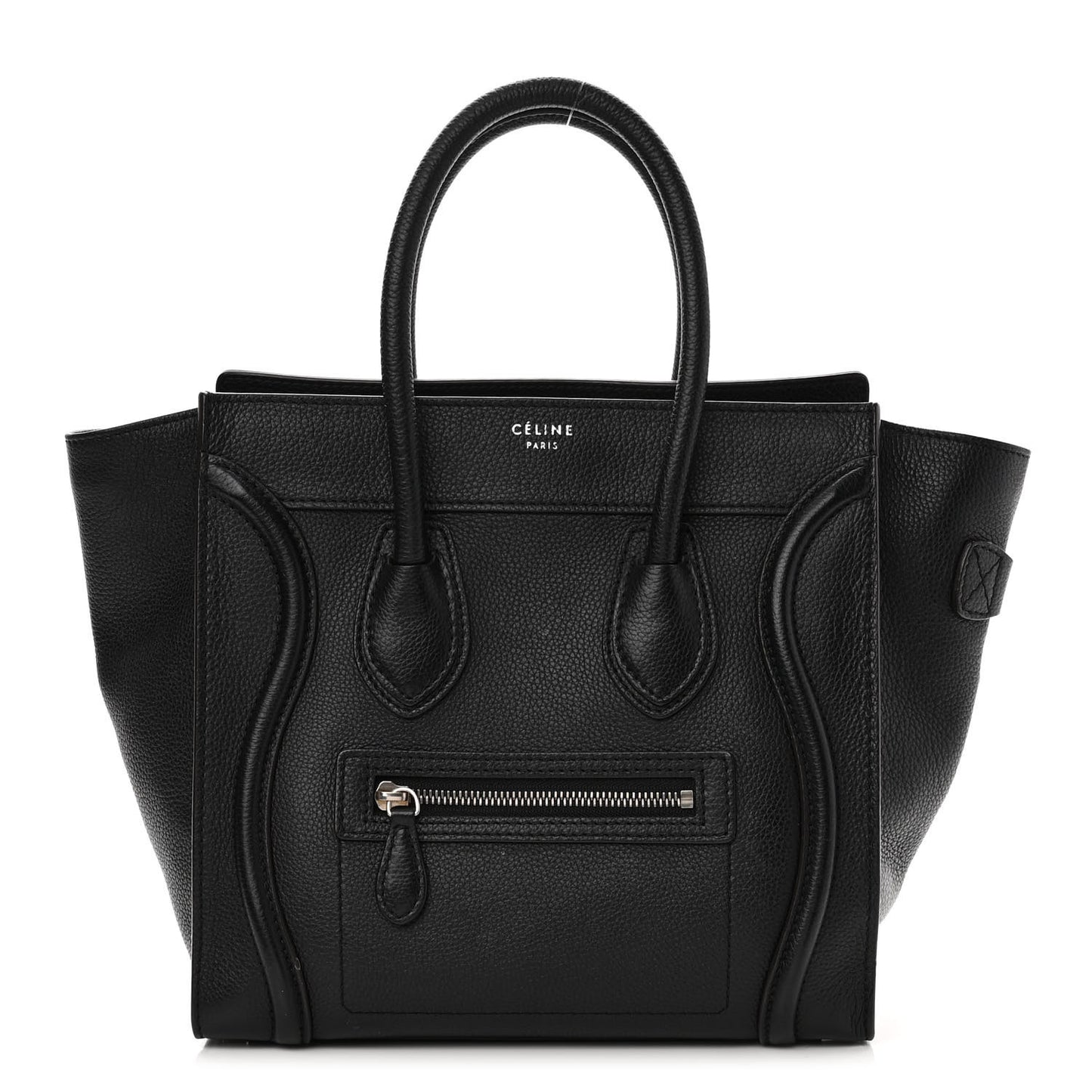 Drummed Calfskin Micro Luggage Black