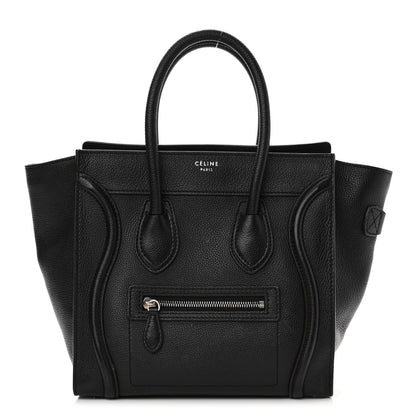 Celine Drummed Calfskin Micro Luggage Black 1 of 12