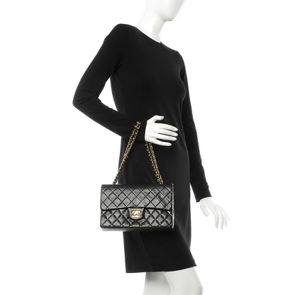 Chanel Lambskin Quilted Medium Double Flap Black 2 of 9