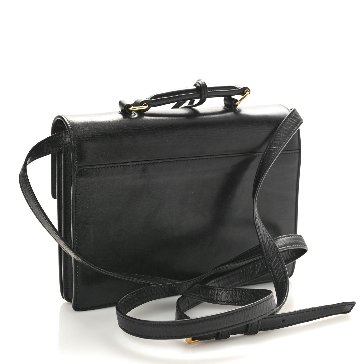 Saint Laurent Smooth Calfskin Medium High School Satchel Black 3 of 12