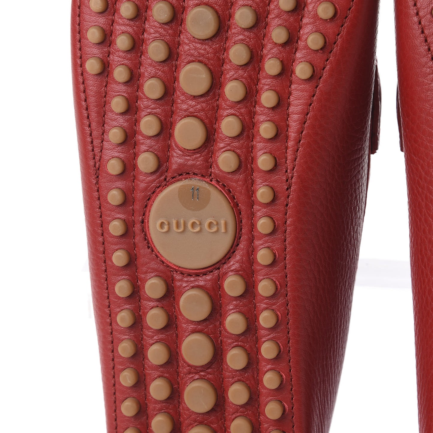 Calfskin Mens Horsebit Web Driver Loafers 11 Rosso