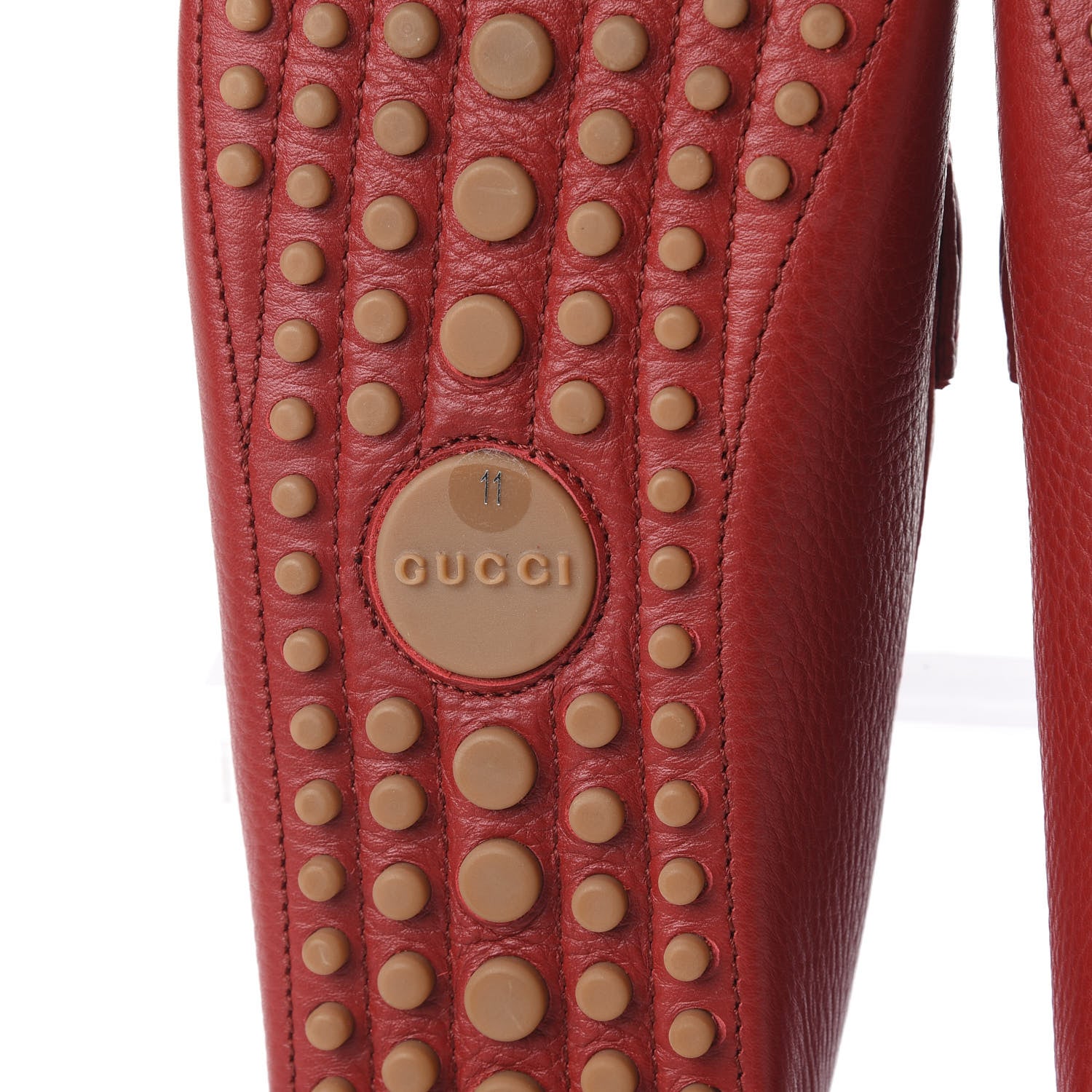 Gucci Calfskin Mens Horsebit Web Driver Loafers 11 Rosso 9 of 11