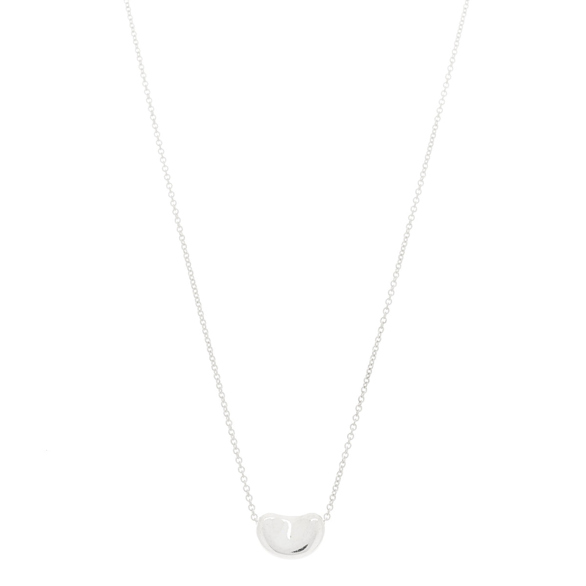 Tiffany Sterling Silver 11mm Elsa Peretti Bean Pendant Necklace 1 of 6