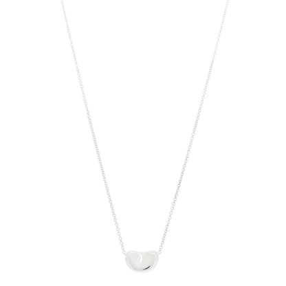 Tiffany Sterling Silver 11mm Elsa Peretti Bean Pendant Necklace 1 of 6