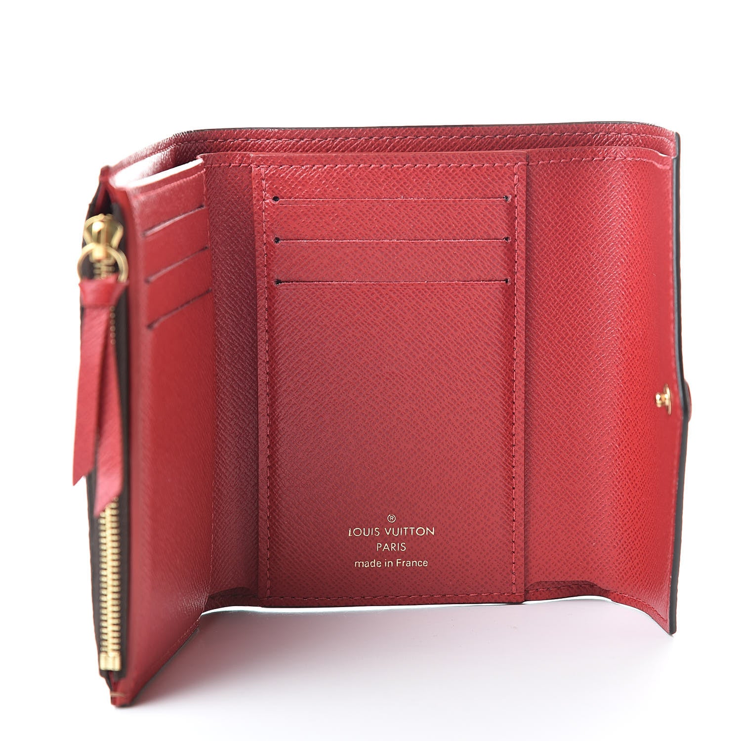 Louis Vuitton Damier Ebene Victorine Wallet Red 5 of 10