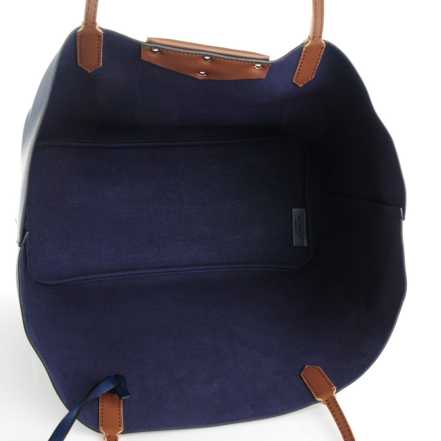 Calfskin Large Antigona Tote Navy Beige