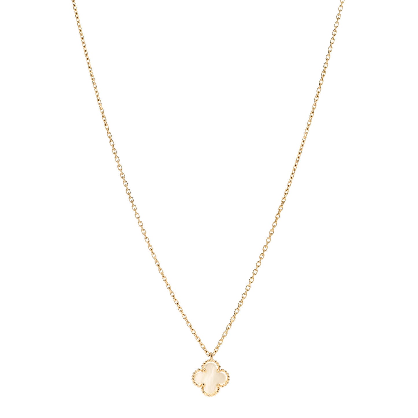 18K Yellow Gold Mother of Pearl Sweet Alhambra Pendant Necklace