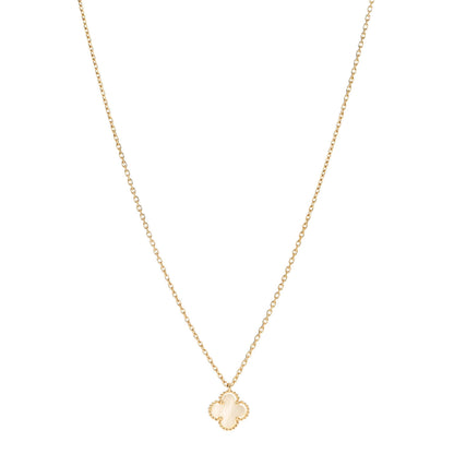 Van Cleef & Arpels 18K Yellow Gold Mother of Pearl Sweet Alhambra Pendant Necklace 1 of 5