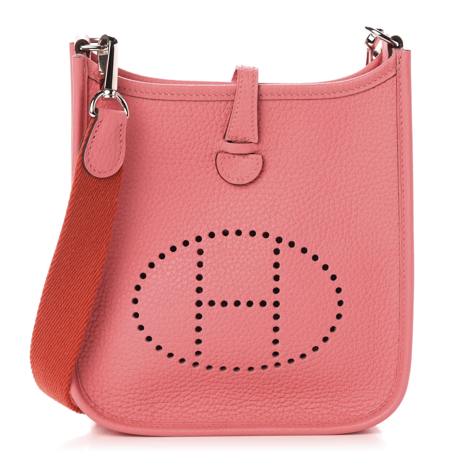 Hermes Taurillon Clemence Amazone Evelyne TPM Rose Azalee Rouge Pivoine 1 of 11