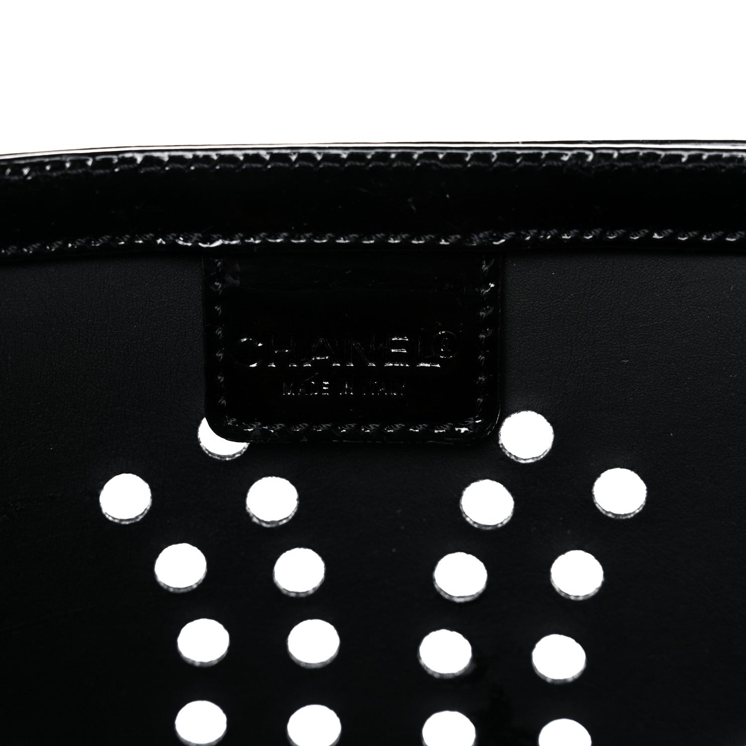 Chanel Patent Perforated CC Handle Bag Black 7 of 15