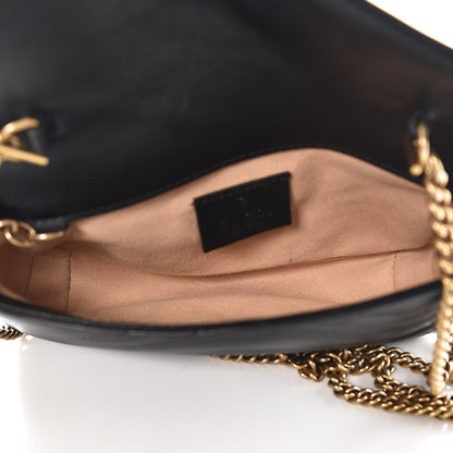 Gucci Calfskin Matelasse Super Mini GG Marmont Shoulder Bag Black 5 of 8
