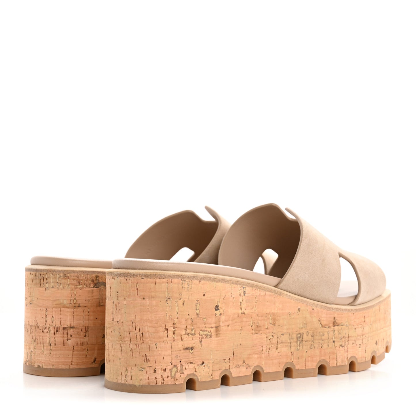 Suede Goatskin Cork Eze 30 Sandals 38 Beige Argile