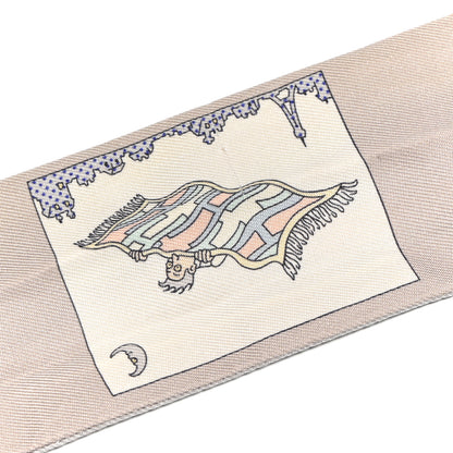 Hermes Silk A Vos Crayons Twilly Gris Perle Jaune Pale 4 of 4