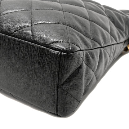 Chanel Caviar Quilted Fold Over Hobo Black 10 of 10