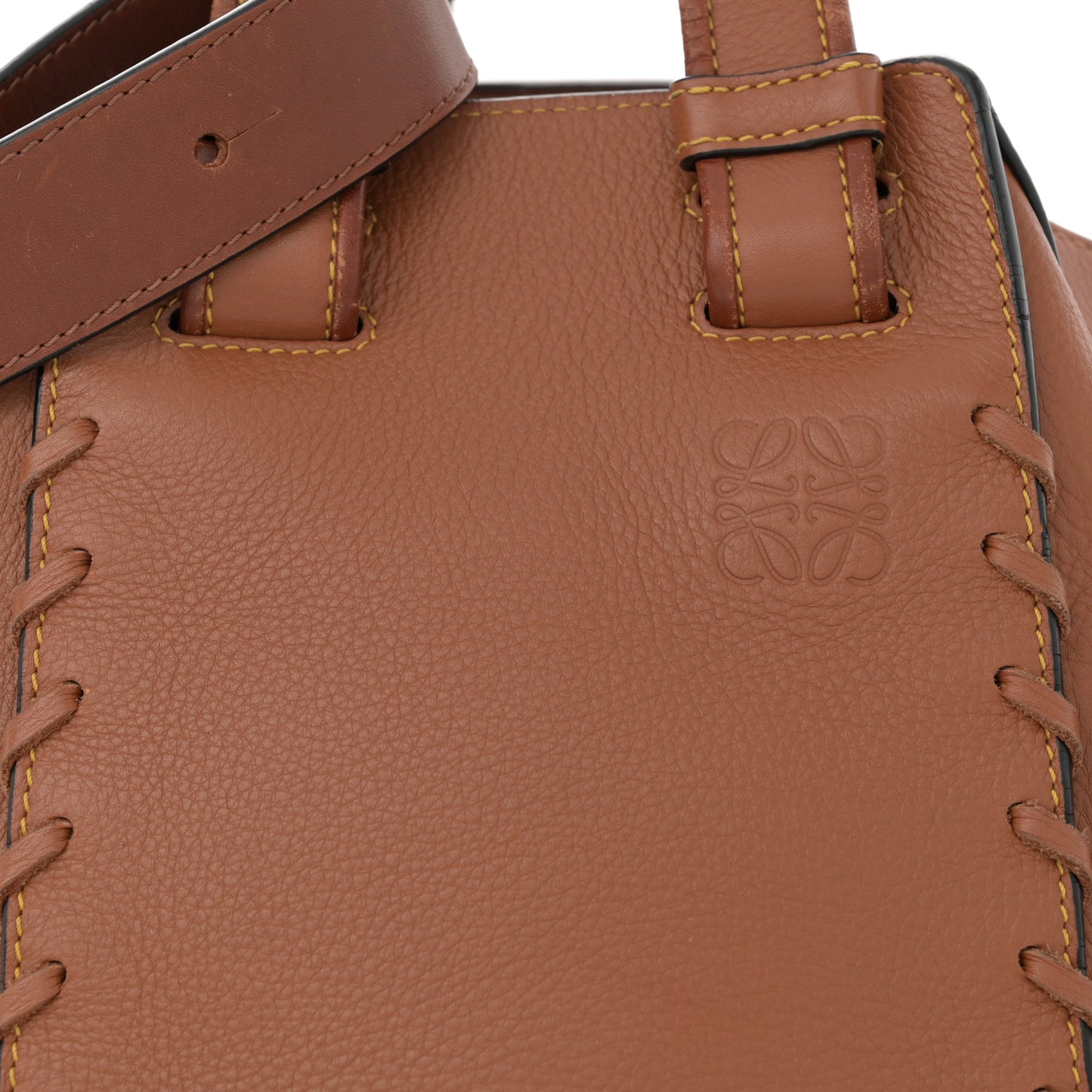 Calfskin Laced Hammock Shoulder Bag Tan