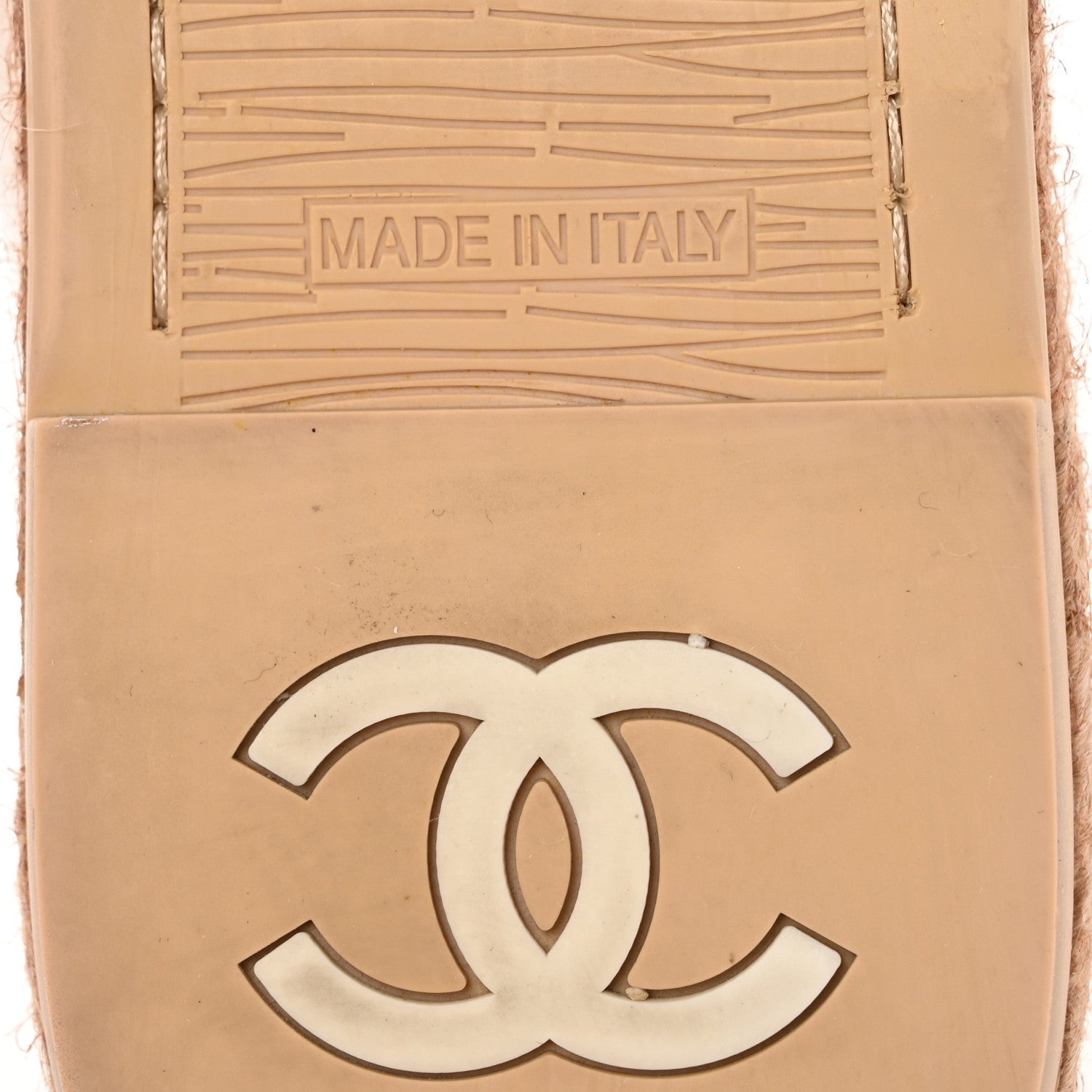 Chanel Patent CC Loafers Espadrille 38.5 Beige 7 of 9