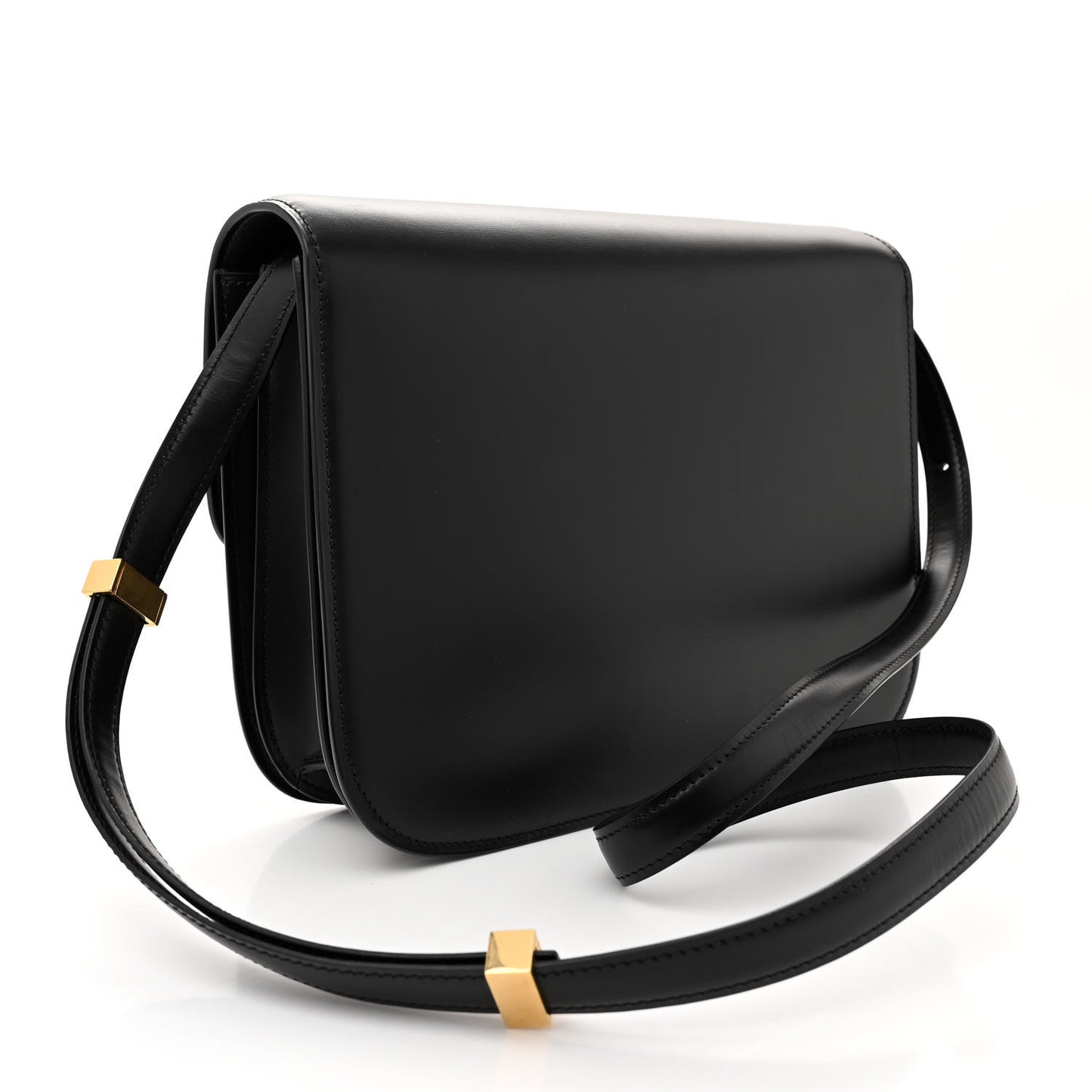 Box Calfskin Medium Classic Box Flap Bag Black