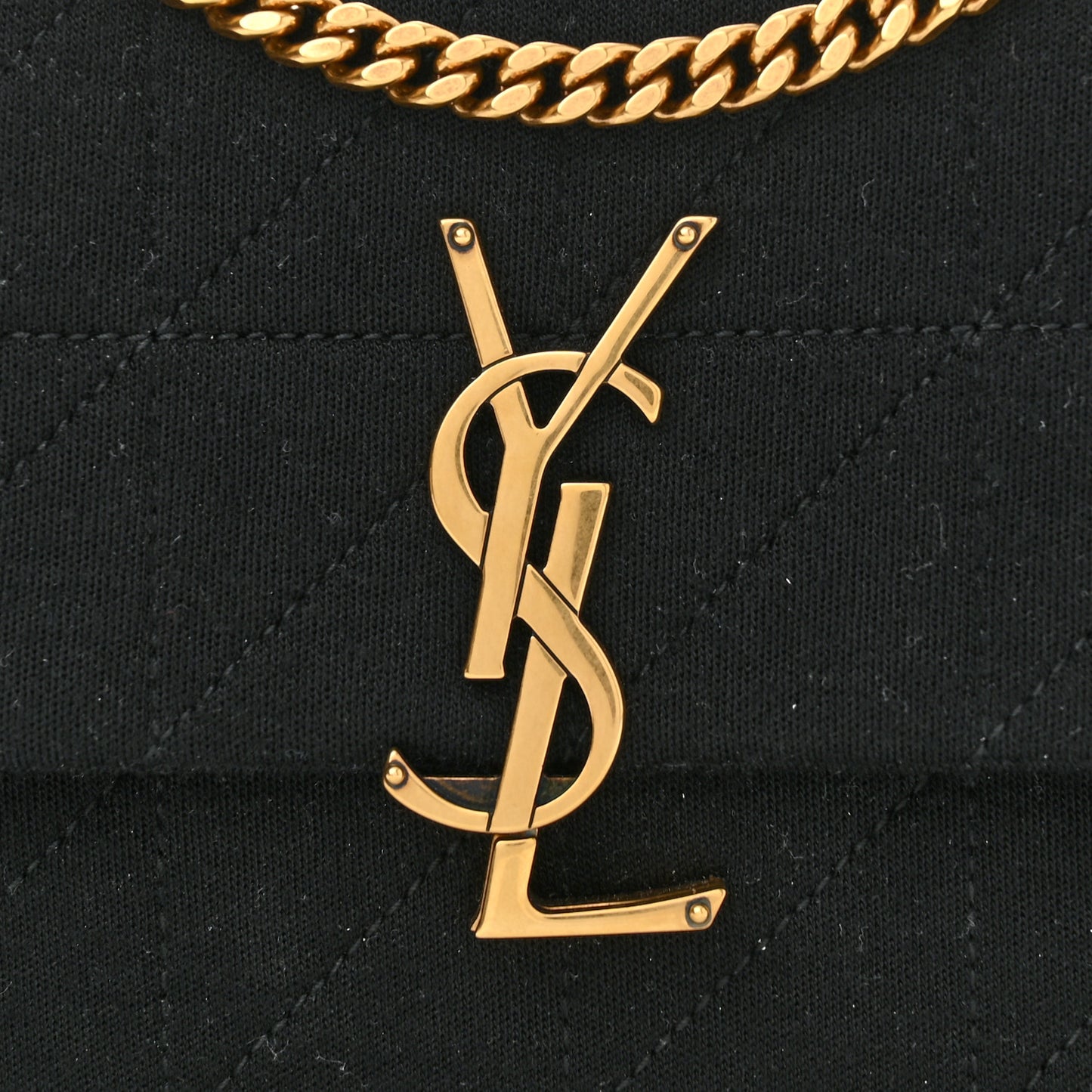 Jersey Wool Patchwork Monogram Mini Jamie Baguette Black