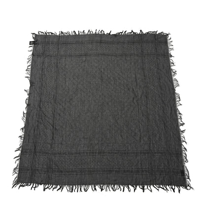 Gucci Wool Silk GG Monogram Diamante Plaid Surviee Shawl  Graphite Black 1 of 3
