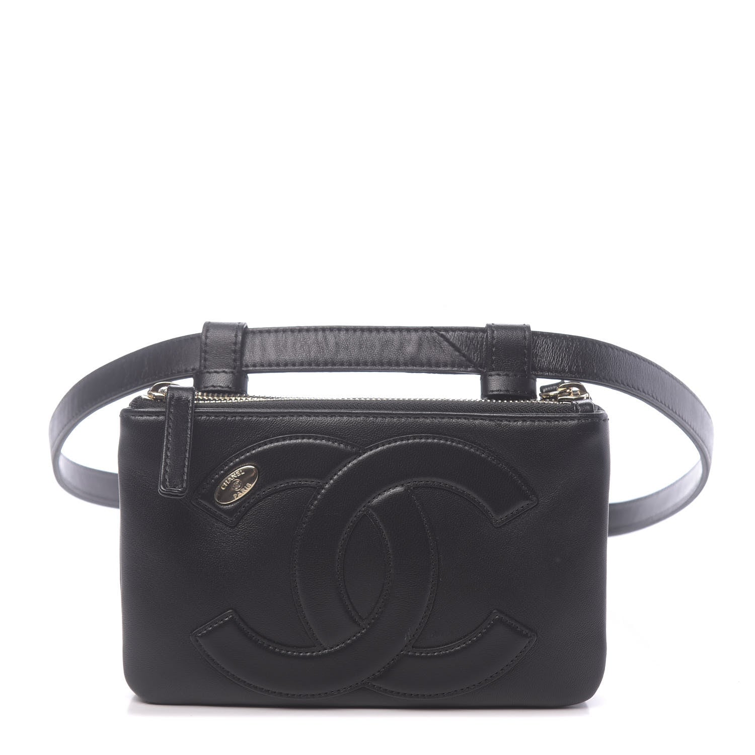 Chanel Lambskin CC Mania Waist Belt Bag Black 1 of 11