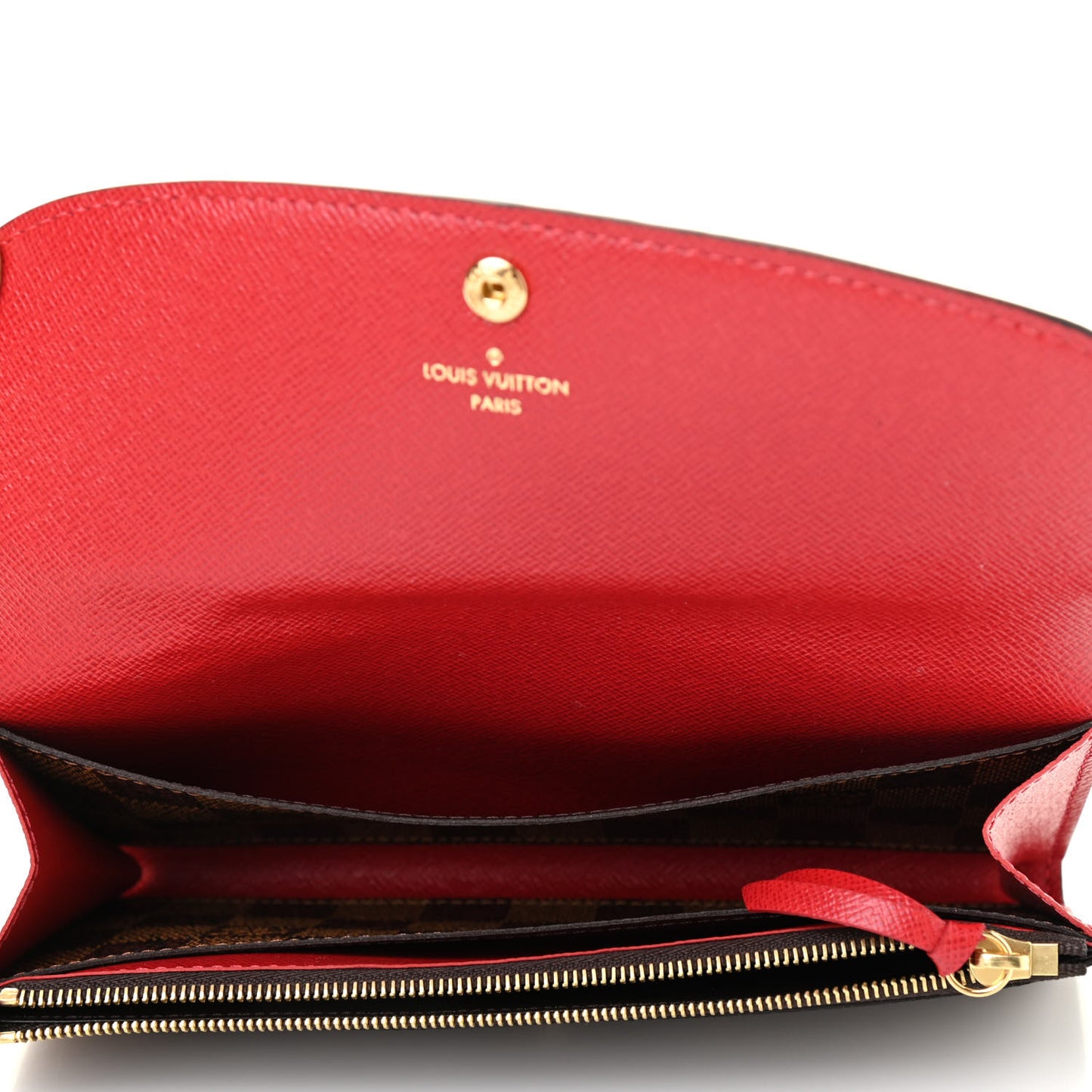 Damier Ebene Emilie Wallet Red
