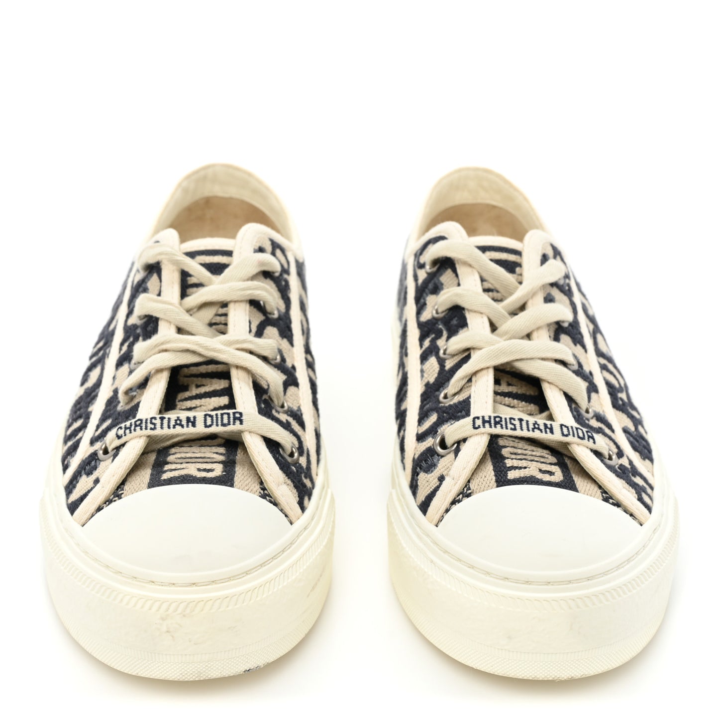 Canvas Oblique Walk'N'Dior Low Top Sneakers 38.5 Deep Blue