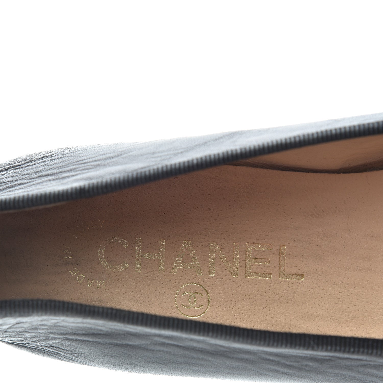 Chanel Lambskin Patent Cap Toe Ballerina Flats 37.5 Black 8 of 10