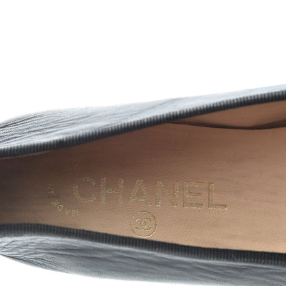 Chanel Lambskin Patent Cap Toe Ballerina Flats 37.5 Black 8 of 10