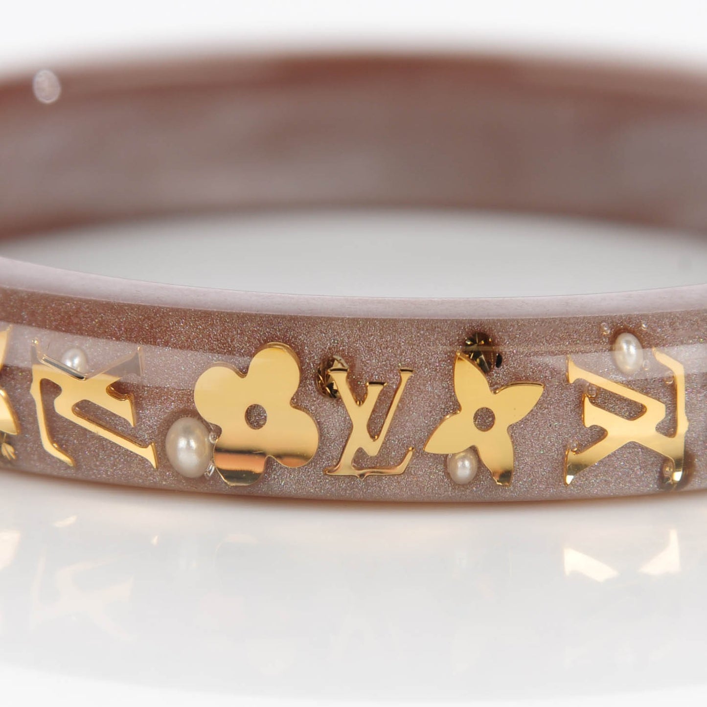 Resin Swarovski Pearl Medium Inclusion Bracelet PM Praline