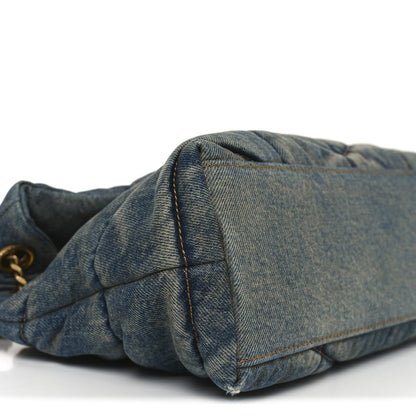 Saint Laurent Denim Quilted Loulou Puffer Monogram Chain Satchel Blue Cinnamon 9 of 10